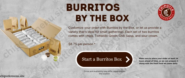 Chipotle Burritos By the box Menu - chipotlemenu.site